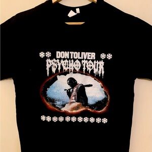 Black Graphic T-Shirt with Tour Print